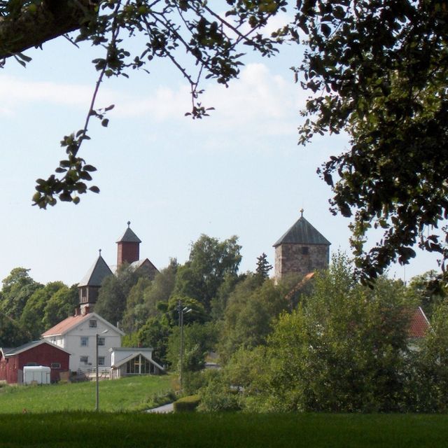 Scenery photo with churches